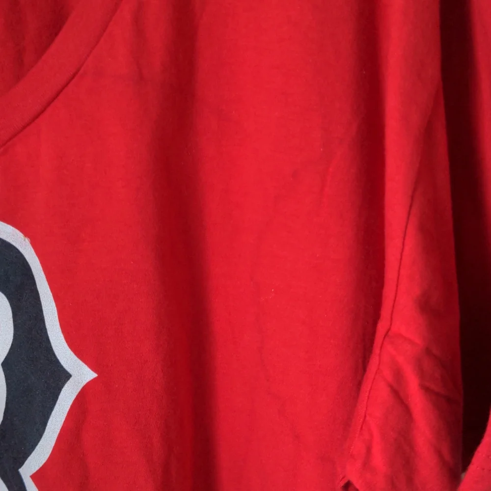 Fanatics 2XL V Neck B Boston Baseball Tagless Neck TShirt New with Defects - Picture 6 of 8